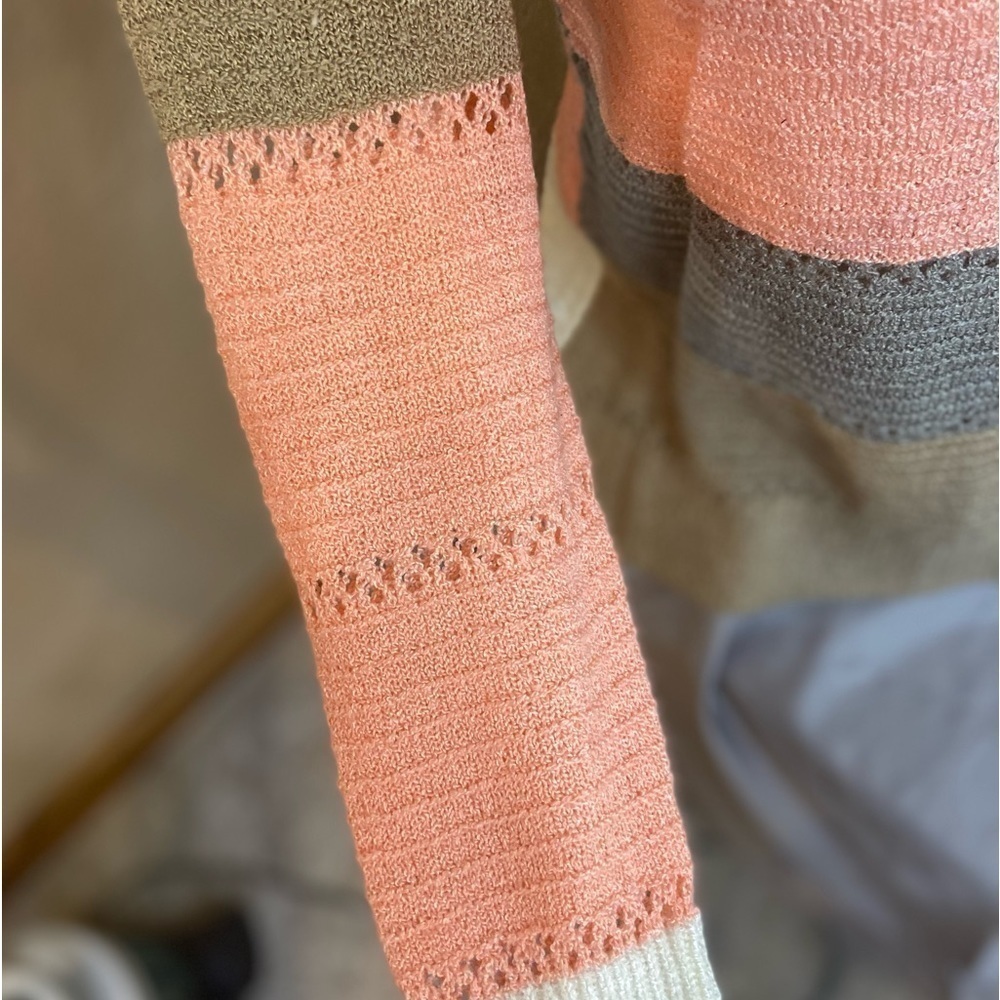 Lightweight~Multi-Colored~Turtleneck~Pullover~Kni… - image 3